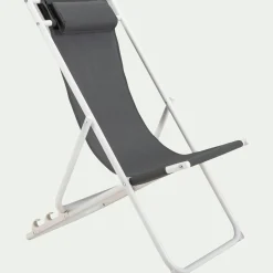 Chilienne*alinea Chilienne en acier et toile enduite 3 positions - gris ardoise