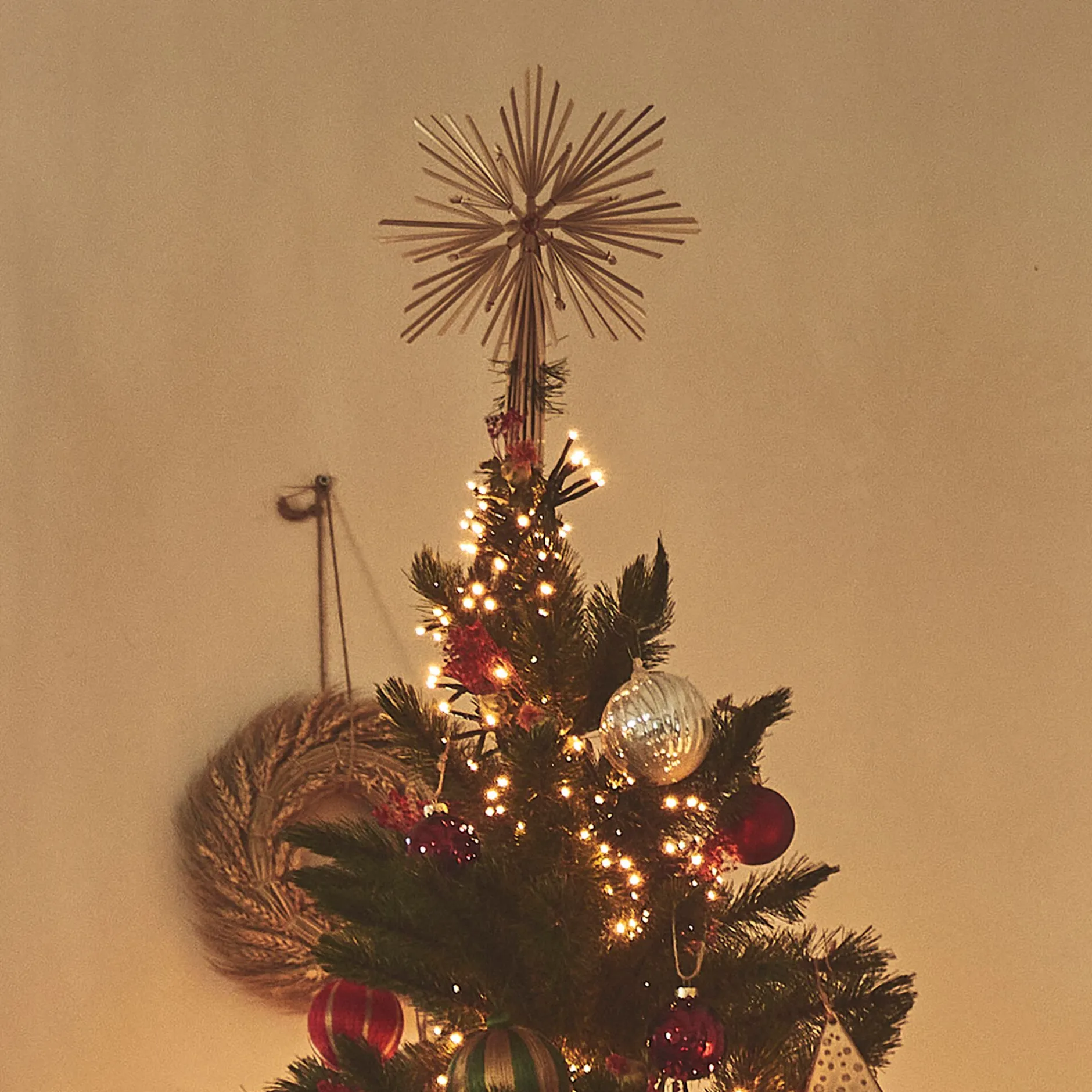 Suspension De Noël|Boule De Noël*alinea Cimier étoile en paille H30cm - Naturel