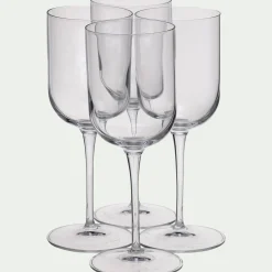 Verre À Pied|Verre À Vin*alinea Coffret de 4 verres à pied en cristallin 28cl - Transparent