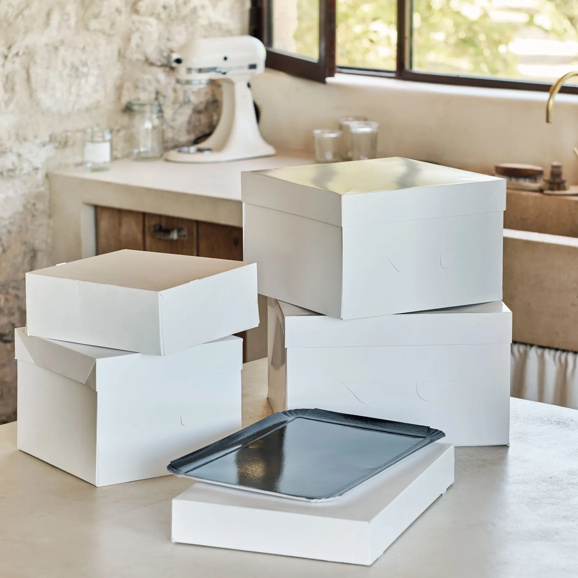 Ustensile Pour Pâtisserie*alinea Coffret traiteur en carton 28x42cm - Blanc