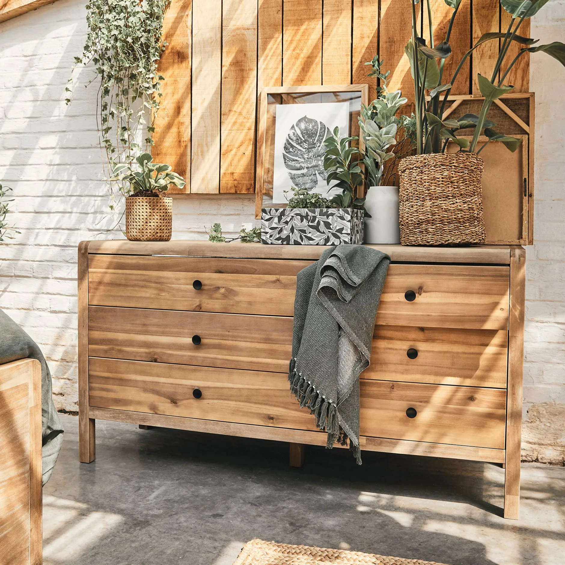 Commode & Chiffonnier*alinea Commode 6 tiroirs en acacia - Bois clair