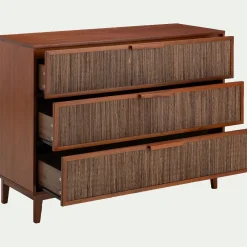 Commode & Chiffonnier*alinea Commode 3 tiroirs en acajou L120cm - Bois foncé