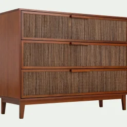 Commode & Chiffonnier*alinea Commode 3 tiroirs en acajou L120cm - Bois foncé
