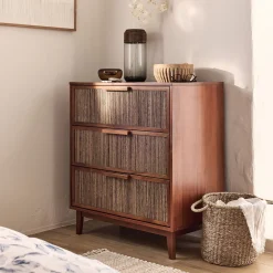 Commode & Chiffonnier*alinea Commode 3 tiroirs en acajou L80cm - Bois foncé