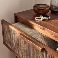 Commode & Chiffonnier*alinea Commode 3 tiroirs en acajou L80cm - Bois foncé