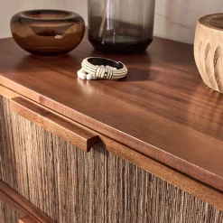 Commode & Chiffonnier*alinea Commode 3 tiroirs en acajou L80cm - Bois foncé