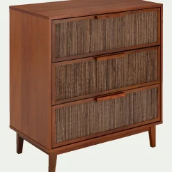 Commode & Chiffonnier*alinea Commode 3 tiroirs en acajou L80cm - Bois foncé