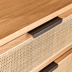 Commode & Chiffonnier*alinea Commode 6 tiroirs en bois et cannage - Bois clair