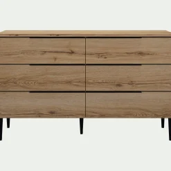 Commode & Chiffonnier*alinea Commode 6 tiroirs en bois - Bois clair