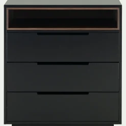 Commode & Chiffonnier*alinea Commode 3 tiroirs en bois - Noir