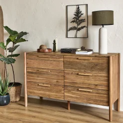 Commode & Chiffonnier*alinea Commode 6 tiroirs en bois d'acacia massif - Bois clair