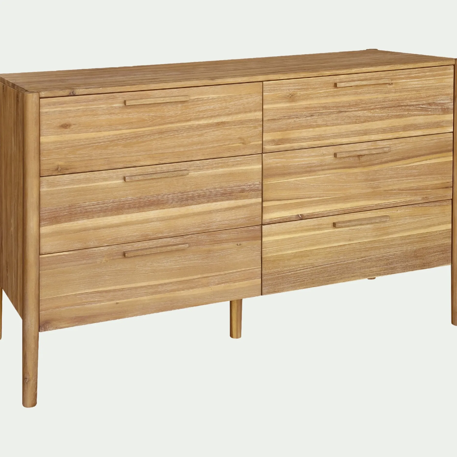 Commode & Chiffonnier*alinea Commode 6 tiroirs en bois d'acacia massif - Bois clair