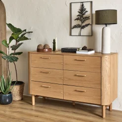 Commode & Chiffonnier*alinea Commode 6 tiroirs en chêne - Bois clair