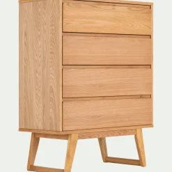 Commode & Chiffonnier*alinea Commode 4 tiroirs en plaqué chêne - Bois clair