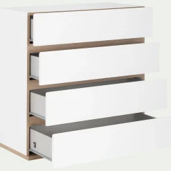 Commode & Chiffonnier|Dressing*alinea Commode module 4 tiroirs en bois effet chêne H94XL94cm - Blanc