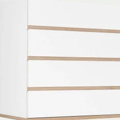 Commode & Chiffonnier|Dressing*alinea Commode module 4 tiroirs en bois effet chêne H94XL94cm - Blanc