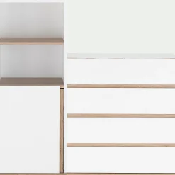 Commode & Chiffonnier|Dressing*alinea Commode module 4 tiroirs en bois effet chêne H94XL94cm - Blanc