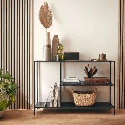 Console*alinea Console 3 plateaux en acier - Noir