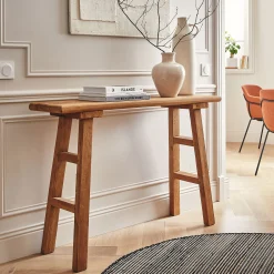 Console|Meuble D'Entrée*alinea Console en bois recyclé - L120xl30xH80cm Bois foncé