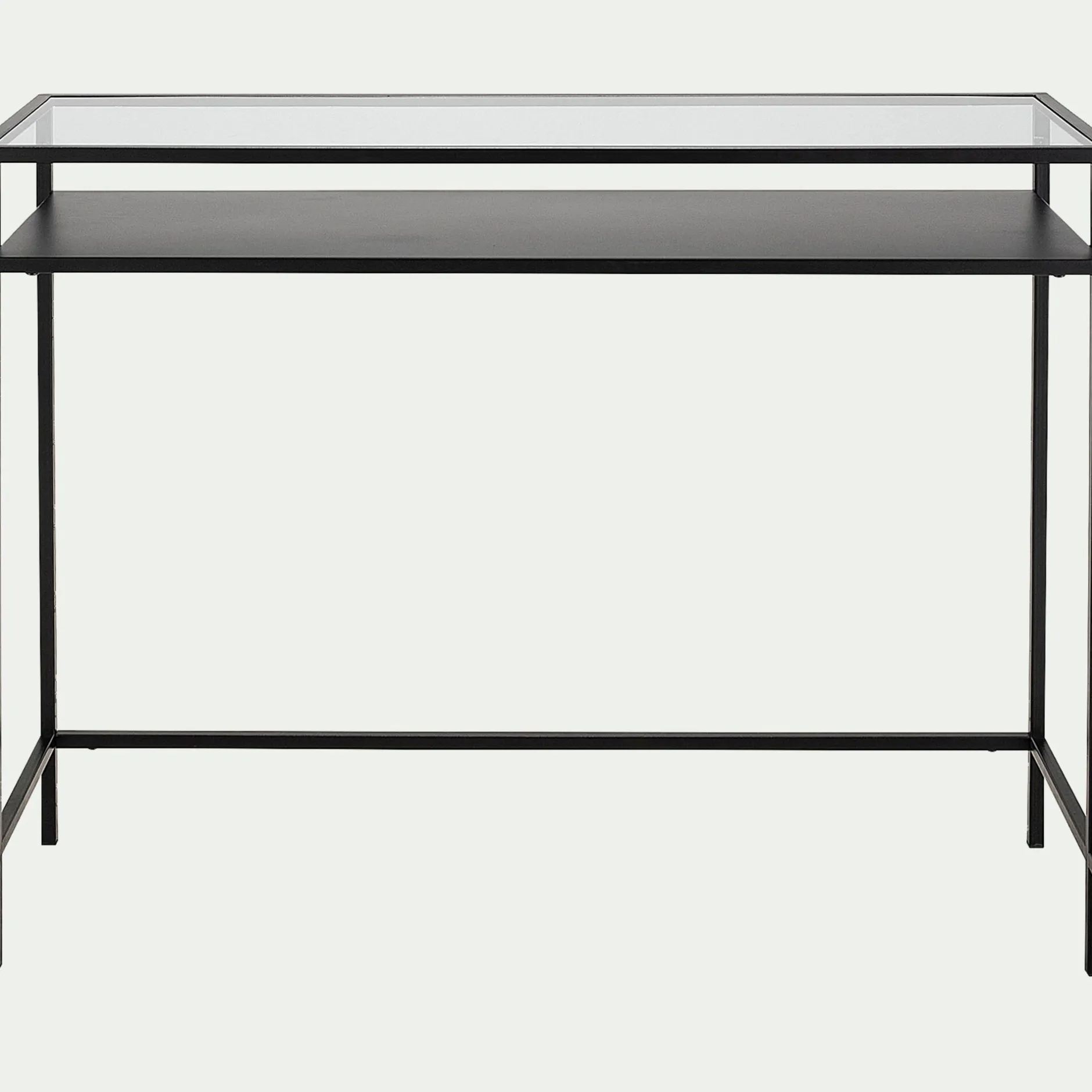 Console*alinea Console en verre et acier - L100xP35xH78cm Noir