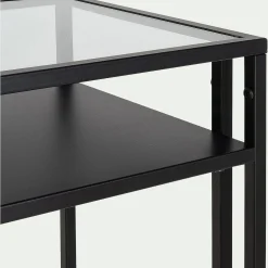 Console*alinea Console en verre et acier - L100xP35xH78cm Noir
