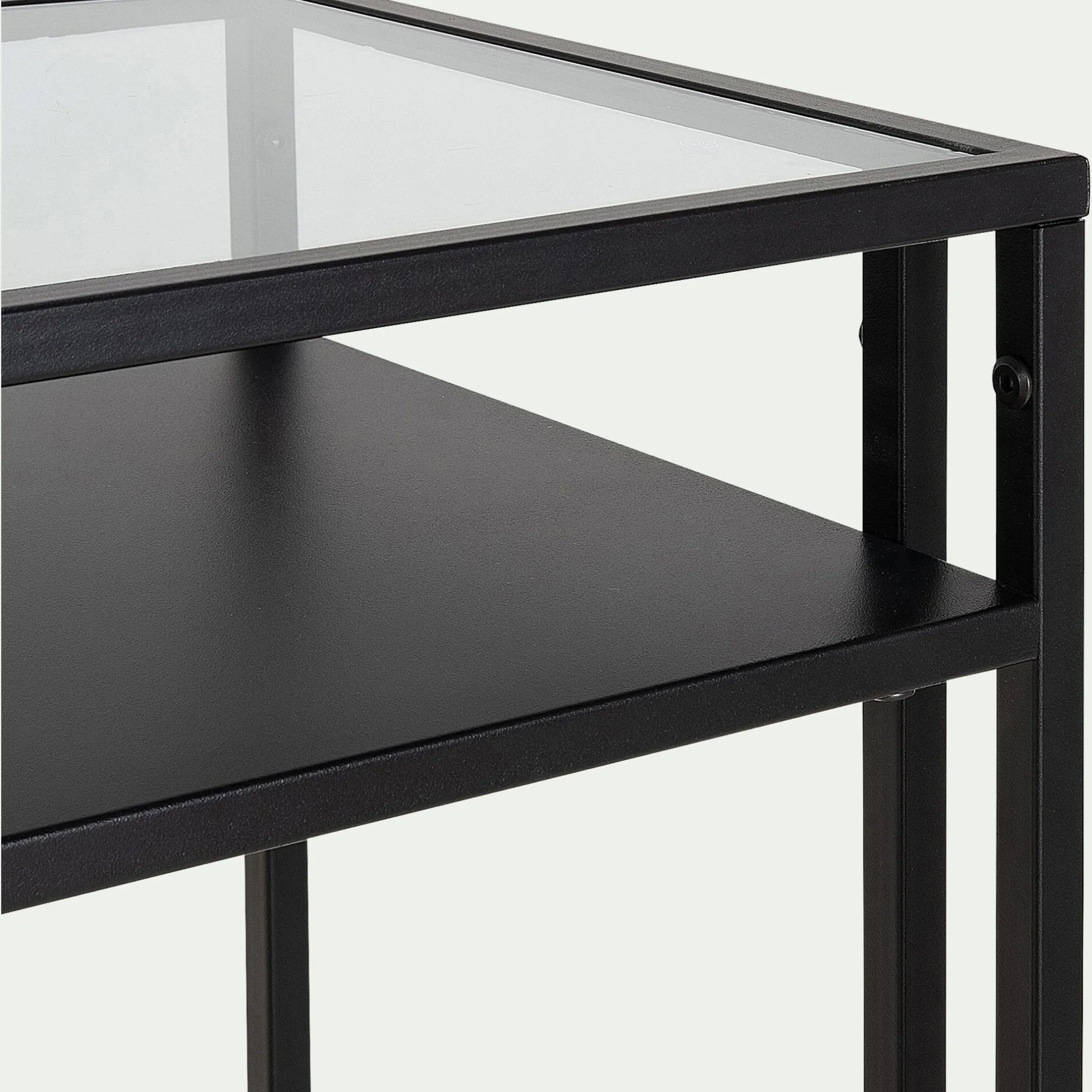 Console*alinea Console en verre et acier - L100xP35xH78cm Noir
