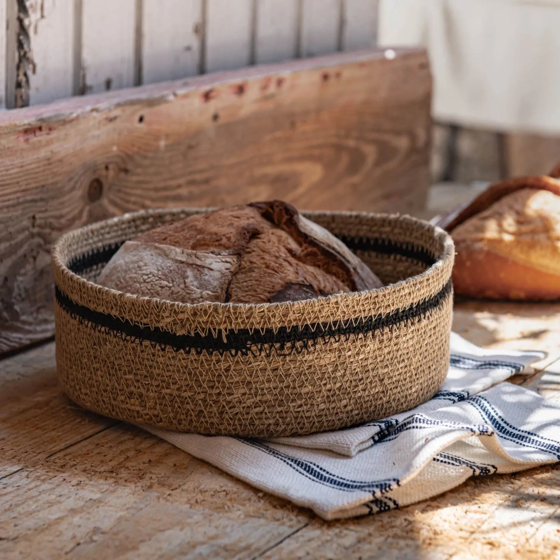 Plateau|Vaisselle Petit Déjeuner*alinea Corbeille à pain D25cm en jonc de mer - Naturel