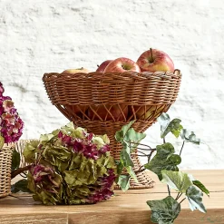 Vaisselle Petit Déjeuner|Plat De Service Et Saladier*alinea Coupe à fruits en rotin D26cm - Marron