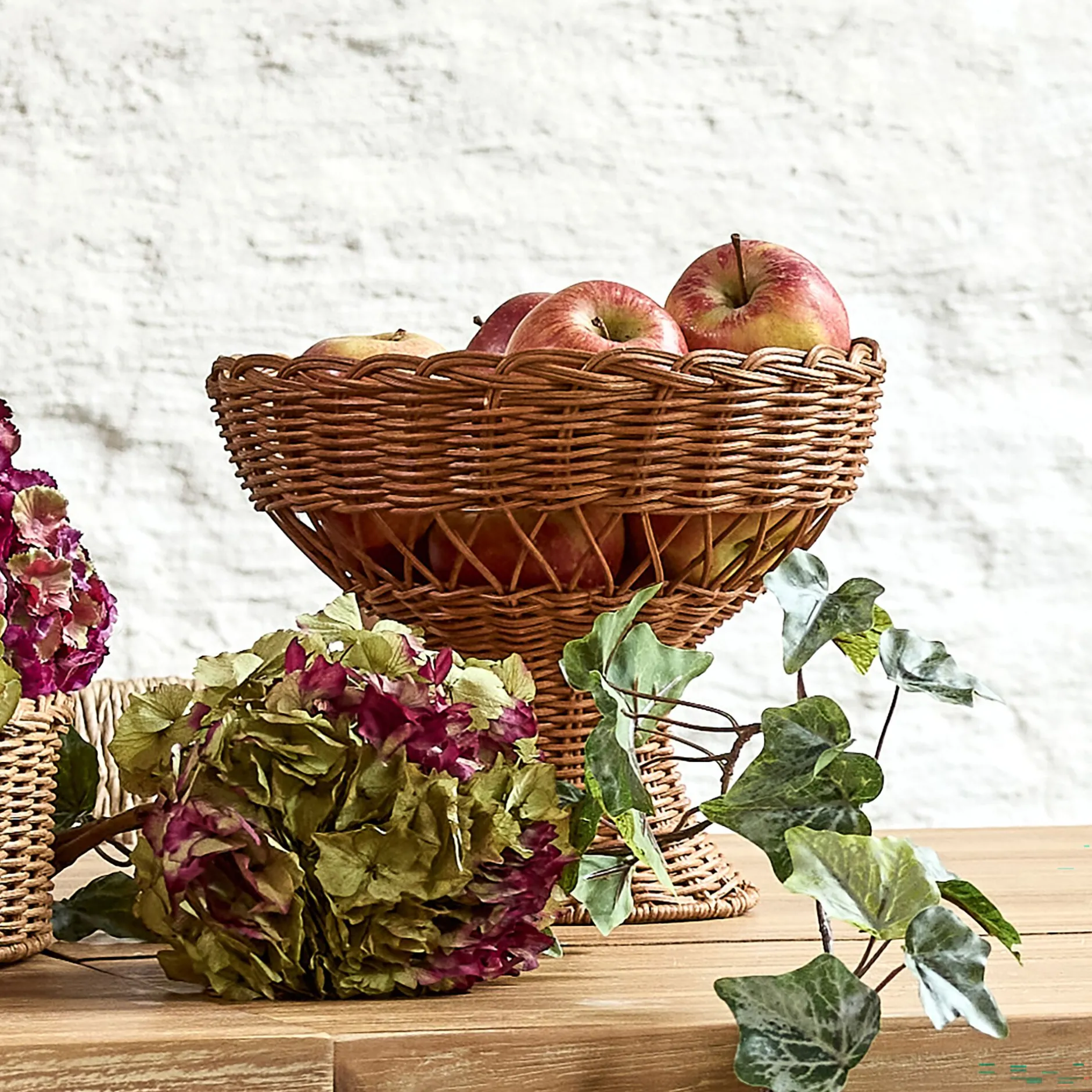 Vaisselle Petit Déjeuner|Plat De Service Et Saladier*alinea Coupe à fruits en rotin D26cm - Marron