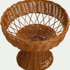 Vaisselle Petit Déjeuner|Plat De Service Et Saladier*alinea Coupe à fruits en rotin D26cm - Marron