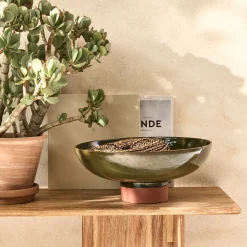 Décoration À Poser*alinea Coupe décorative bicolore en terre cuite H15,5cm - Vert