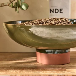 Décoration À Poser*alinea Coupe décorative bicolore en terre cuite H15,5cm - Vert