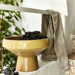 Décoration À Poser*alinea Coupe décorative en terre cuite émaillée D27xH17cm - Jaune