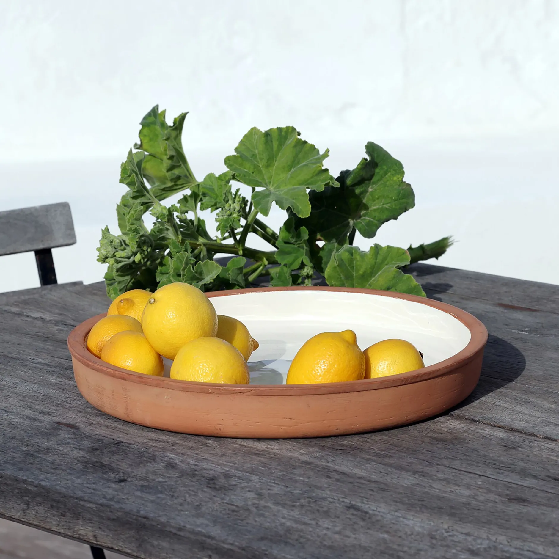 Décoration À Poser*alinea Coupe décorative en terre cuite émaillée D35cm - Blanc