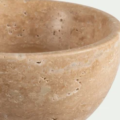 Décoration À Poser*alinea Coupe décorative en travertin D13,6xH11,5cm - Naturel