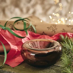 Décoration À Poser*alinea Coupe décorative en verre D15cm - brun rustrel Marron