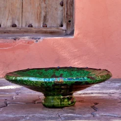 Décoration À Poser*alinea Coupe décorative sur pied en terre cuite D40cm - tamegroute Vert