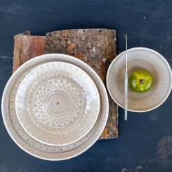 Vaisselle Petit Déjeuner|Coupelle*alinea Coupelle à motifs en grès D17,2cm - alpilles Beige