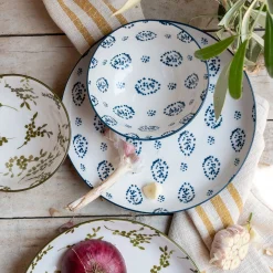 Vaisselle Petit Déjeuner|Coupelle*alinea Coupelle motif végétal en porcelaine D11,7cm - vert