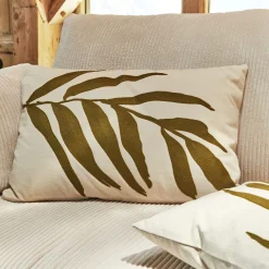 Coussin*alinea Coussin à broderie végétale en coton 40x60cm - Vert