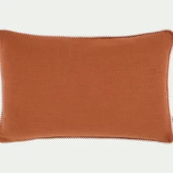 Coussin*alinea Coussin à passepoil bicolore en coton 30x50cm - brun rustrel Marron