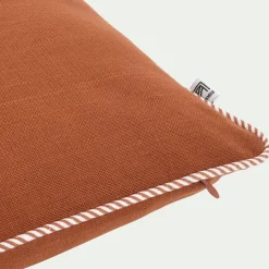 Coussin*alinea Coussin à passepoil bicolore en coton 30x50cm - brun rustrel Marron