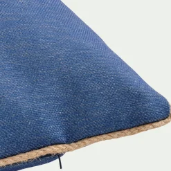 Coussin Exterieur*alinea Coussin à passepoil en tissu 70x70cm - Bleu marine