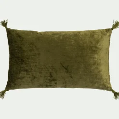 Coussin*alinea Coussin à pompons en velours 30x50cm - garrigue Vert