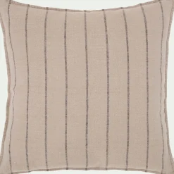 Coussin*alinea Coussin à rayures en lin 65x65cm - Beige