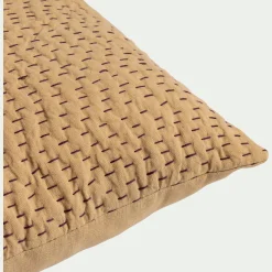 Coussin*alinea Coussin avec surpiqûres Kantha en lin et coton 40x60cm - sable Beige
