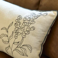 Coussin*alinea Coussin brodé en coton 30x50cm - Naturel