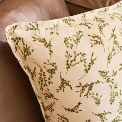 Coussin*alinea Coussin en coton à motif fleurs 45x45cm - Vert