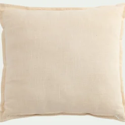 Coussin*alinea Coussin en coton à motif oyat finition surpiqure 45x45cm - Beige