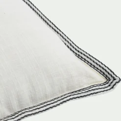 Coussin*alinea Coussin en coton finition galon 45x45cm - Blanc